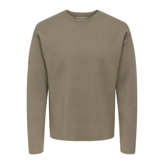 Pull Only & Sons Onscooper Relax 12 Crew Knit Walnut