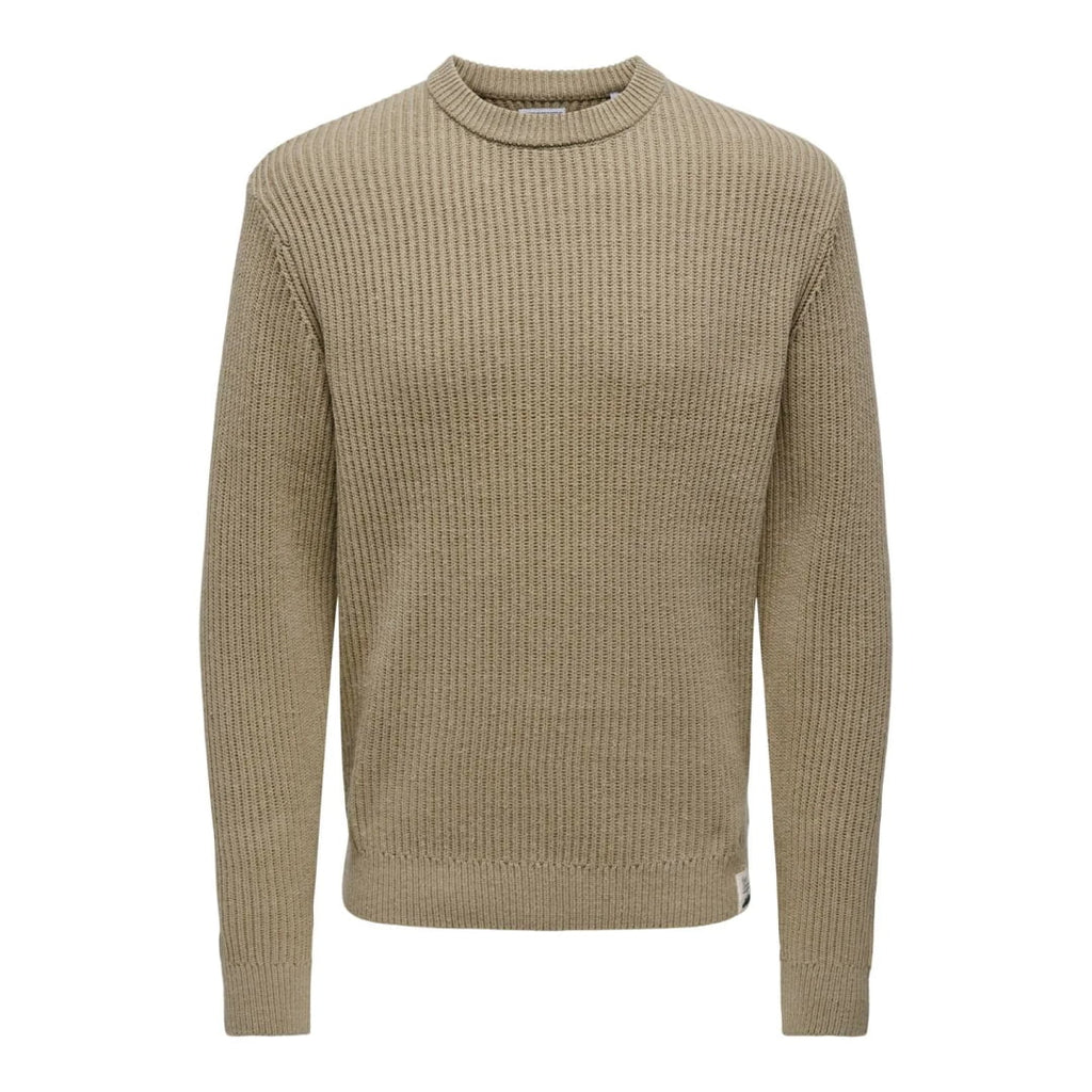 Pull Only & Sons Onsfergal Life Reg 7 Rib Crew Knit