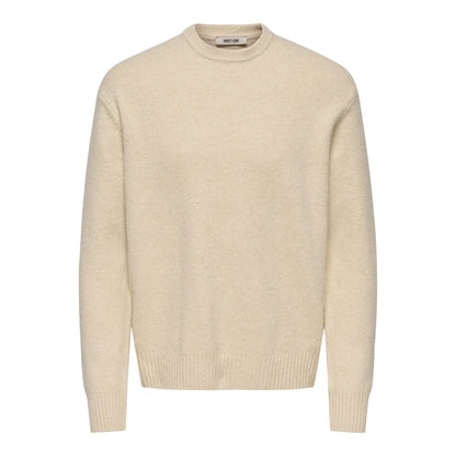 Pull Only & Sons Onsjames Rlx Crew Knit Oatmeal