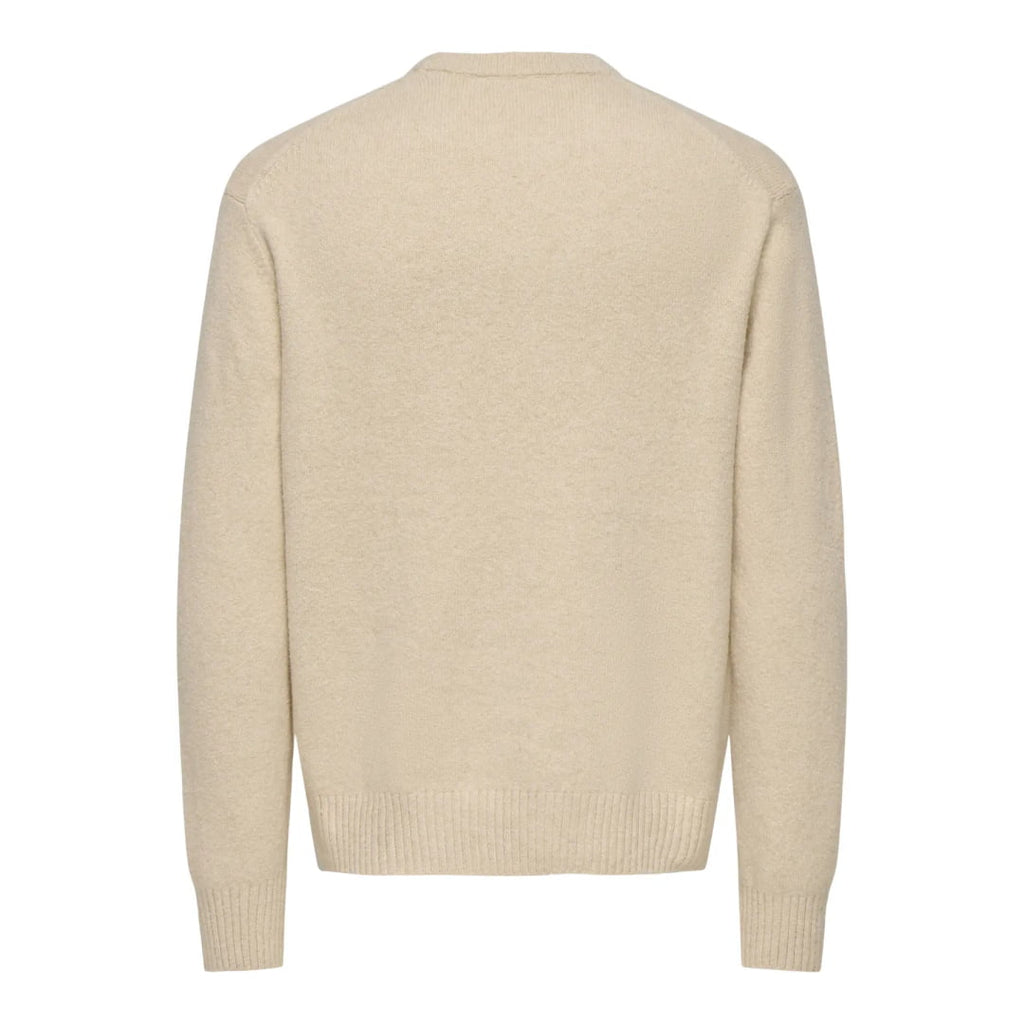 Pull Only & Sons Onsjames Rlx Crew Knit Oatmeal