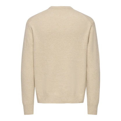 Pull Only & Sons Onsjames Rlx Crew Knit Oatmeal