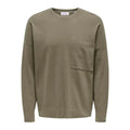 Pull Only & Sons Onslamai 12 Pocket Crew Knit Desert Taupe