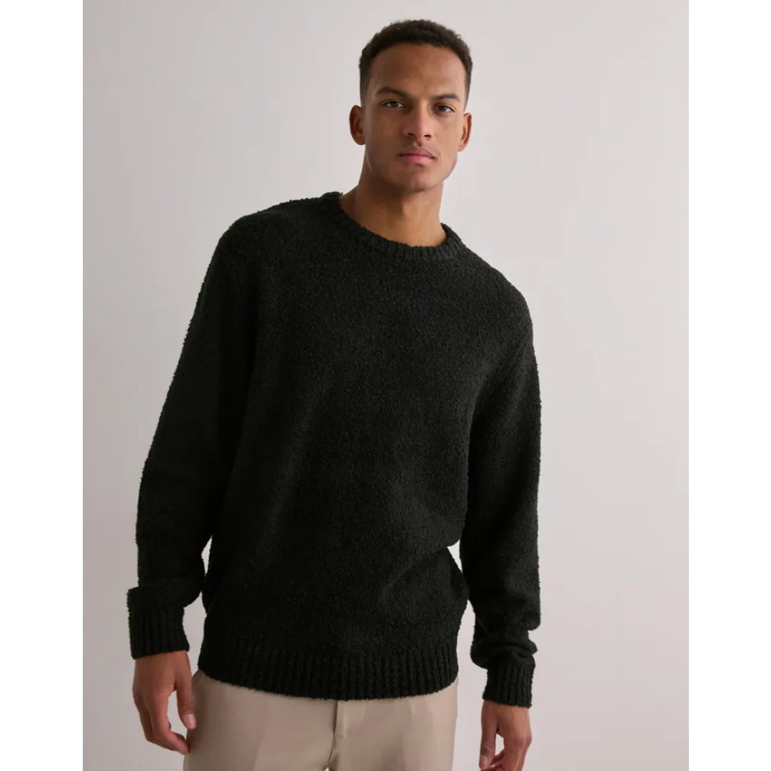 Pull Only & Sons Onsrory Vin 5 Boucle Crew Knit Black