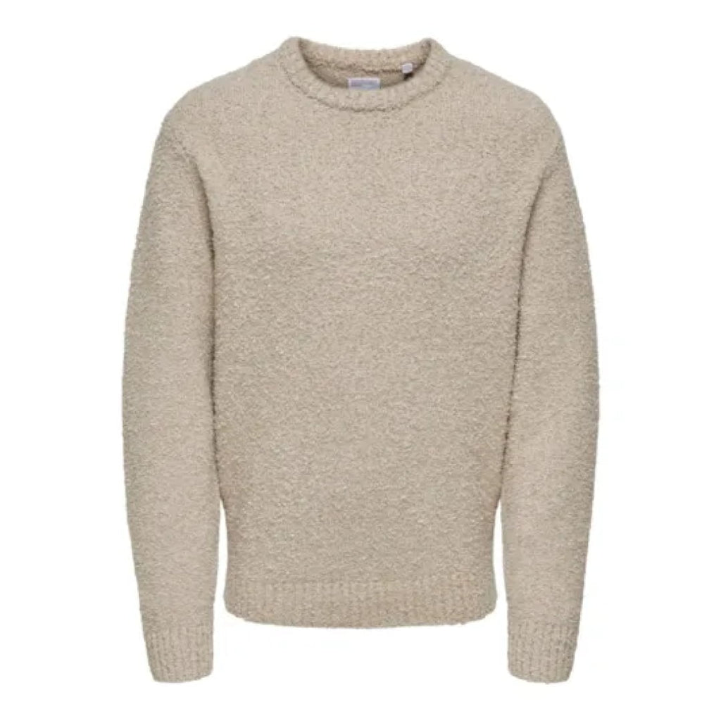 Pull Only & Sons Onsrory Vin 5 Boucle Crew Silver Lining