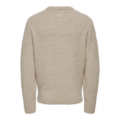Pull Only & Sons Onsrory Vin 5 Boucle Crew Silver Lining