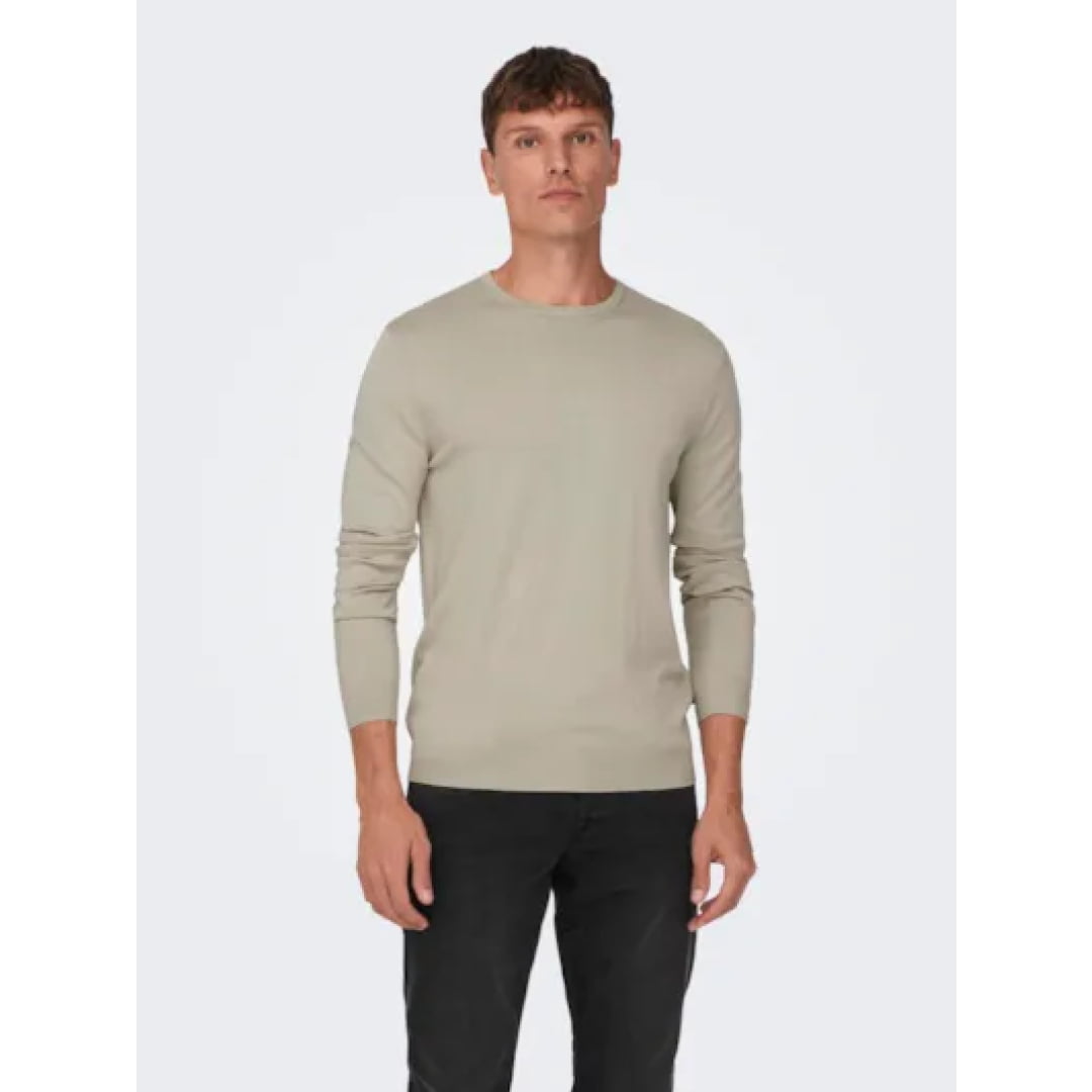 Pull Only & Sons Onswyler Life Reg 14 Crew Knit Silver