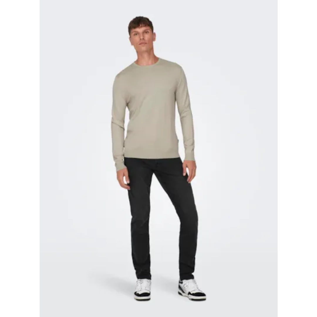 Pull Only & Sons Onswyler Life Reg 14 Crew Knit Silver