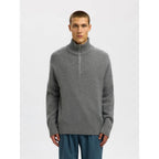 Pull Selected SLHCALLE Relaxed Cashmere Blend Half Zip