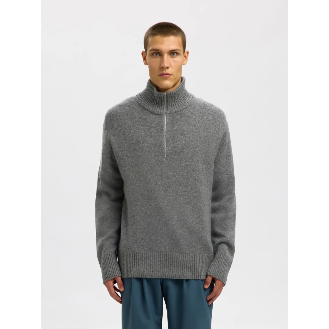 Pull Selected SLHCALLE Relaxed Cashmere Blend Half Zip