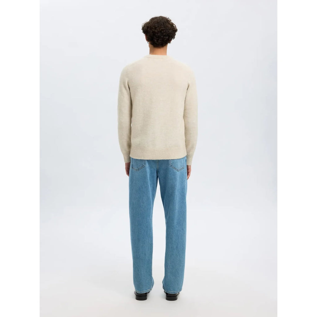 Pull Selected SLHRAI LS Crew Neck Oatmeal Melange - Slhrai