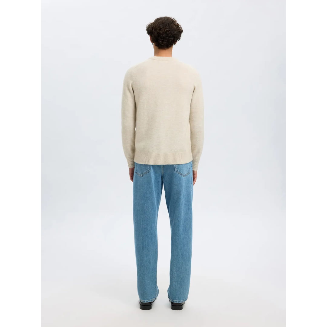 Pull Selected SLHRAI LS Crew Neck Oatmeal Melange - Slhrai