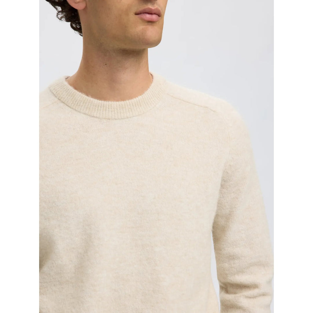 Pull Selected SLHRAI LS Crew Neck Oatmeal Melange - Slhrai