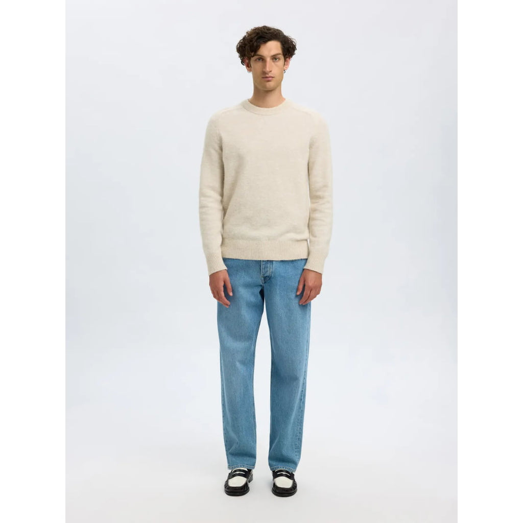 Pull Selected SLHRAI LS Crew Neck Oatmeal Melange - Slhrai