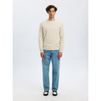 Pull Selected SLHRAI LS Crew Neck Oatmeal Melange - Slhrai