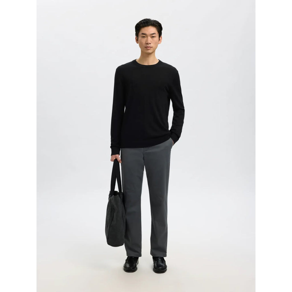 Pull Selected SLHTRAY Merino Crew Neck Black - Slhtray