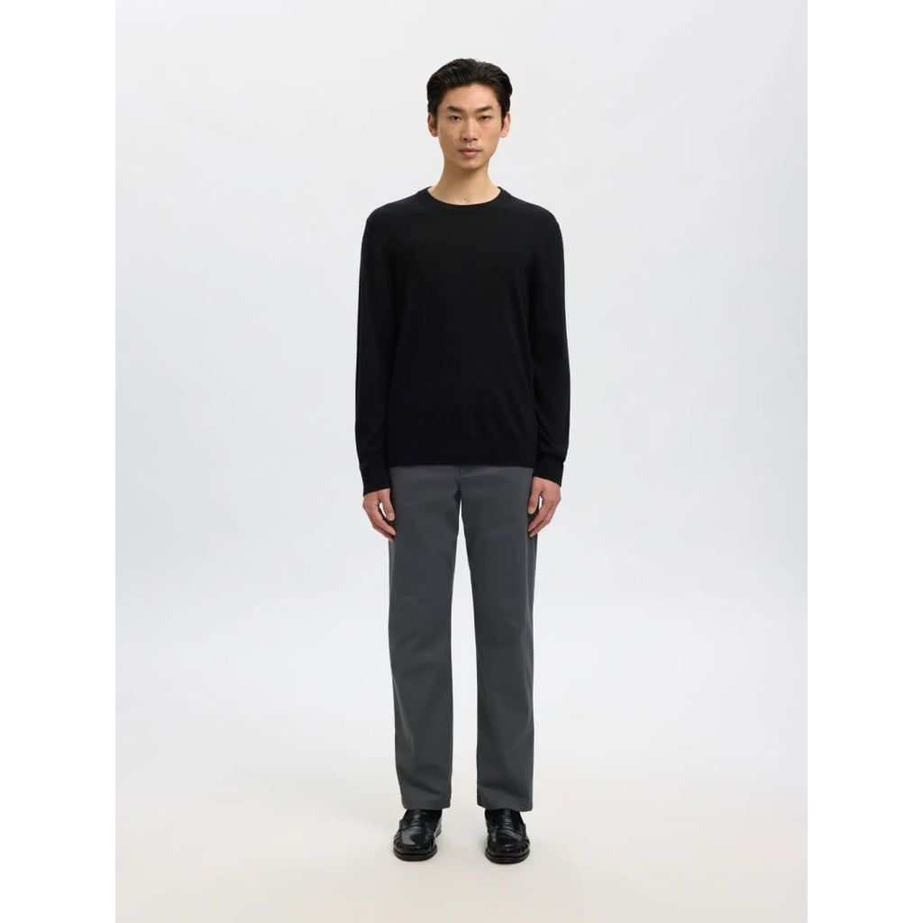 Pull Selected SLHTRAY Merino Crew Neck Black - Slhtray