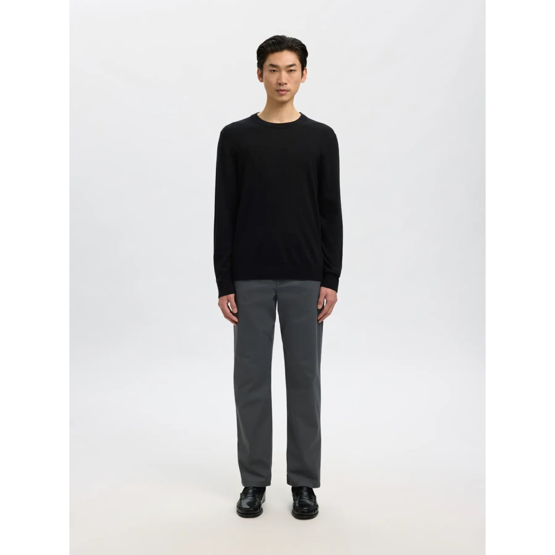 Pull Selected SLHTRAY Merino Crew Neck Black - Slhtray