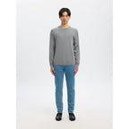 Pull Selected SLHTRAY Merino Crew Neck Medium Grey Melange