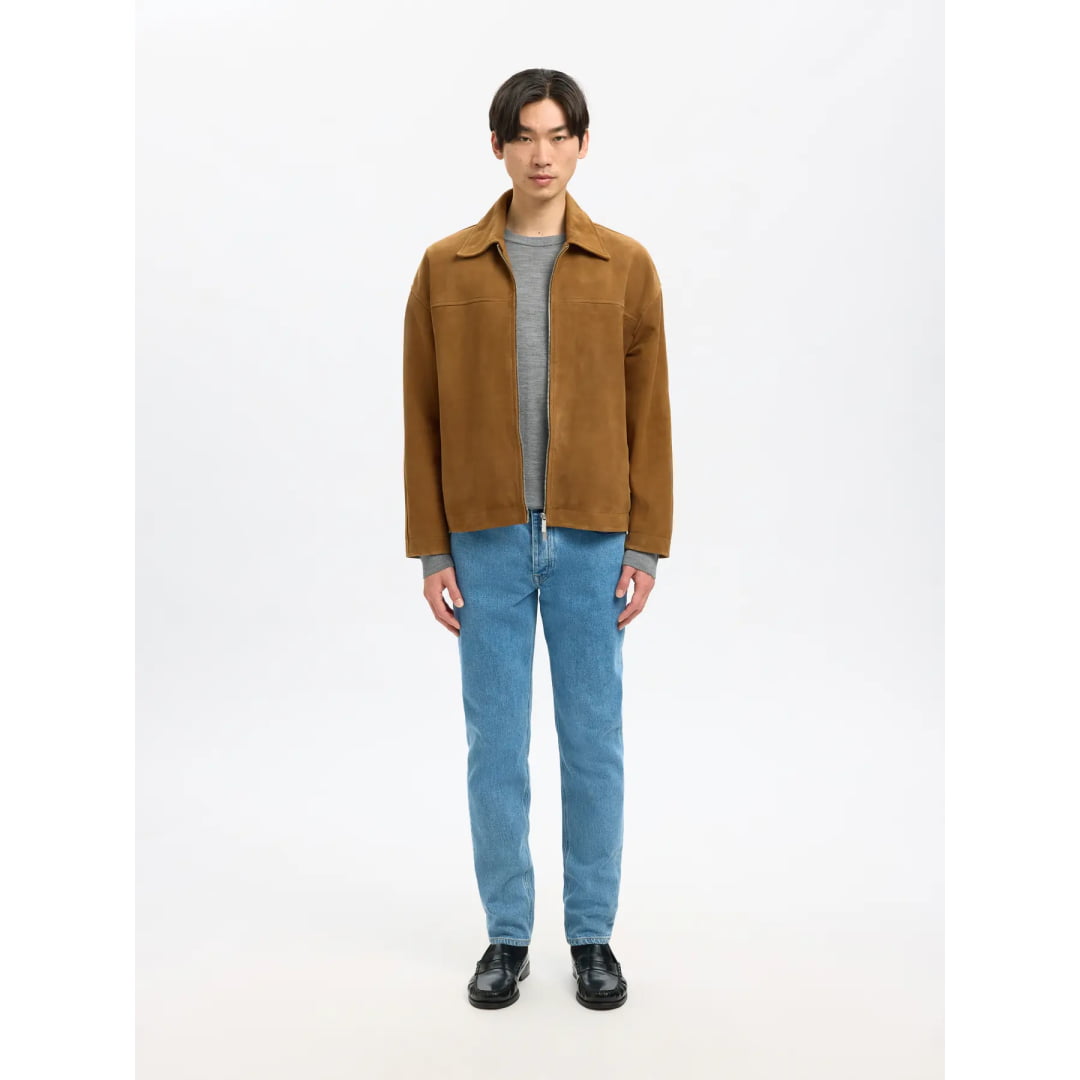Pull Selected SLHTRAY Merino Crew Neck Medium Grey Melange