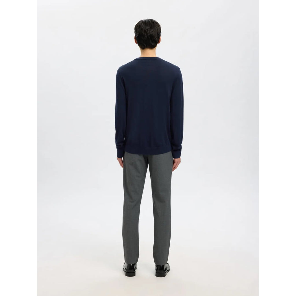Pull Selected SLHTRAY Merino Crew Neck Navy Blazer - Slhtray