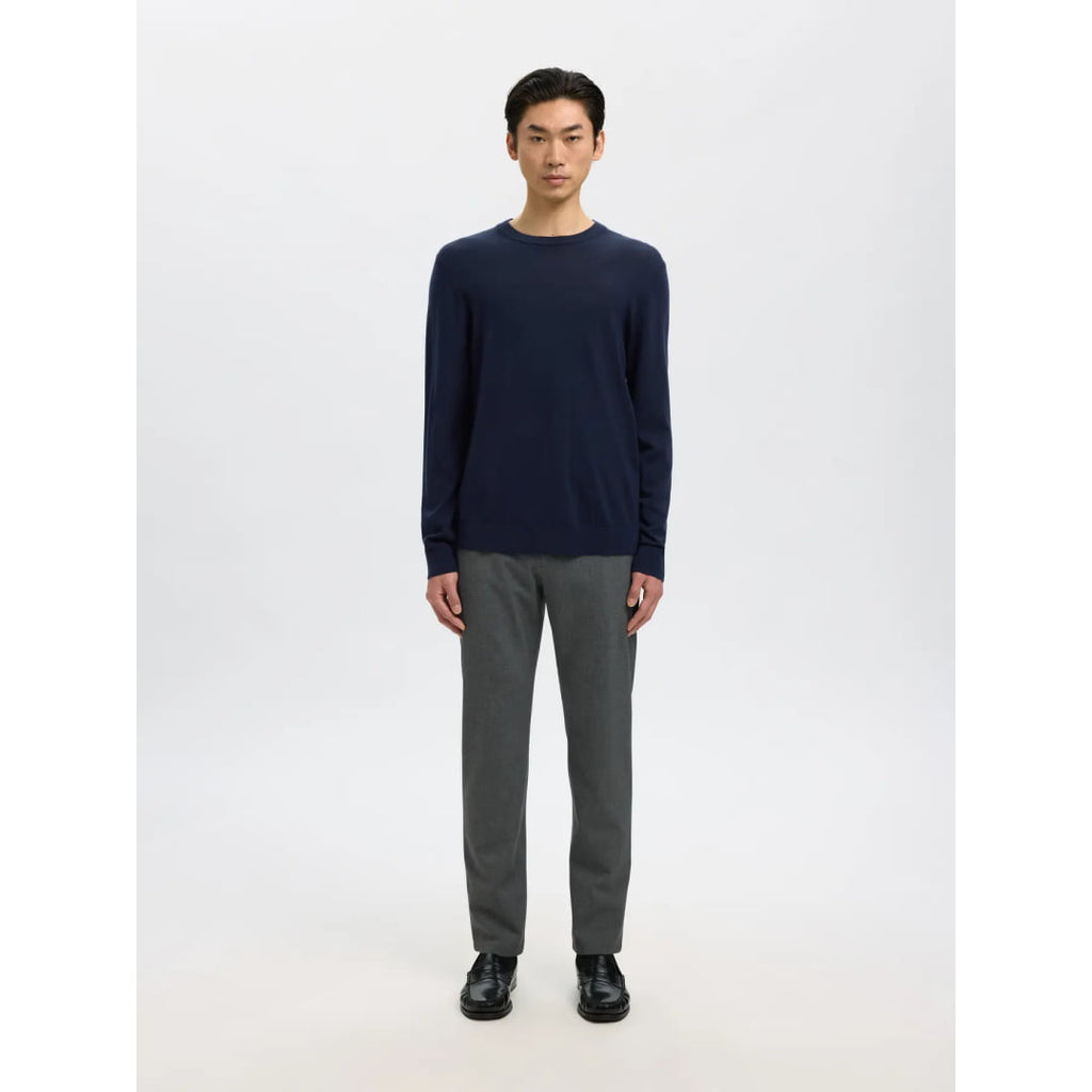 Pull Selected SLHTRAY Merino Crew Neck Navy Blazer - Slhtray