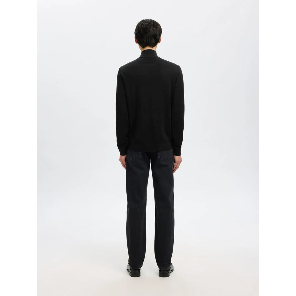 Pull Selected SLHTRAY Merino Half Zip Black - Slhtray