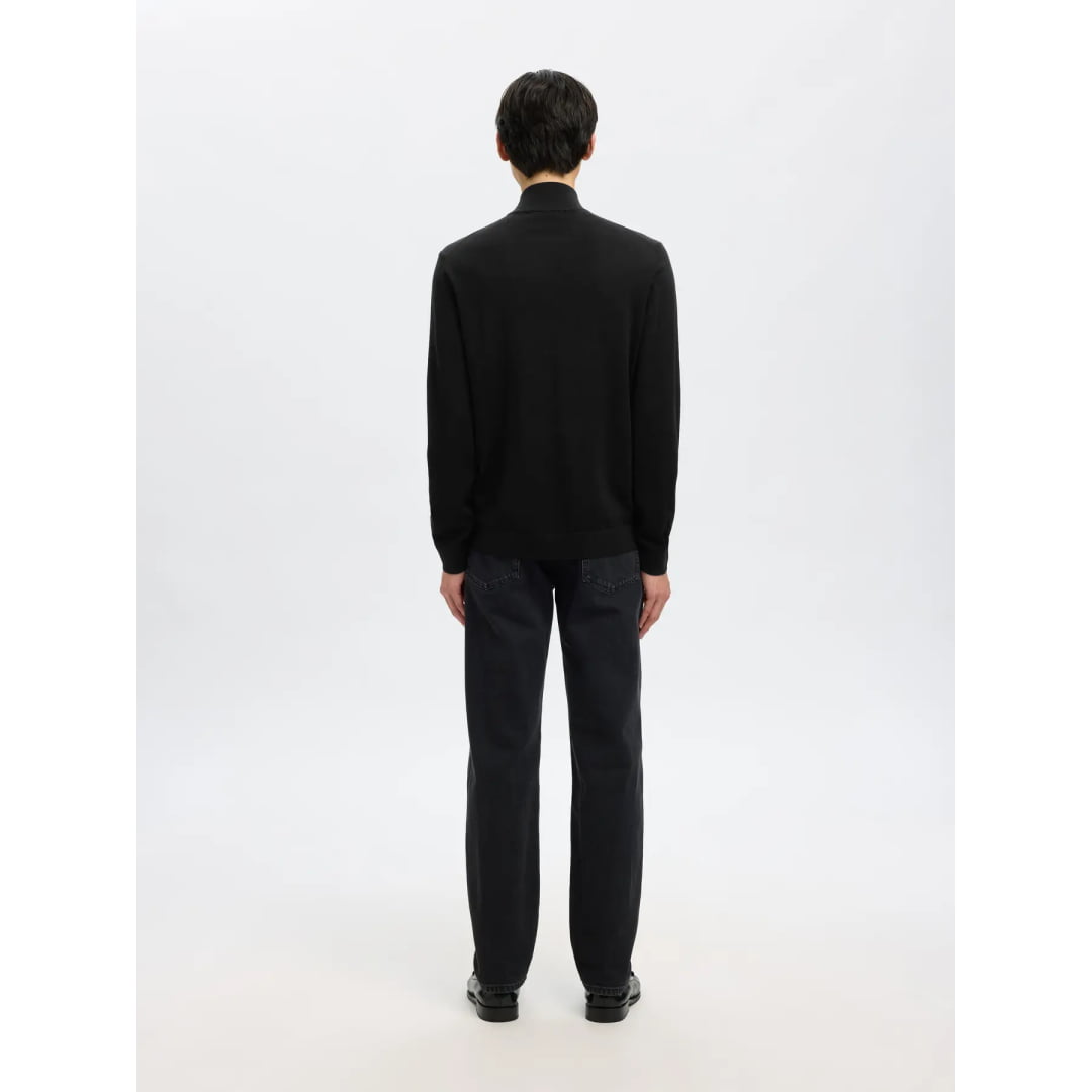 Pull Selected SLHTRAY Merino Half Zip Black - Slhtray