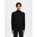 Pull Selected SLHTRAY Merino Half Zip Black - Slhtray