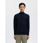 Pull Selected SLHTRAY Merino Half Zip Navy Blazer - Slhtray