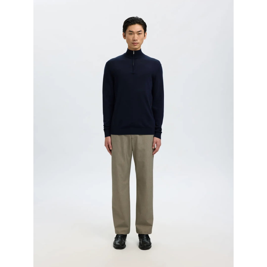 Pull Selected SLHTRAY Merino Half Zip Navy Blazer - Slhtray