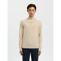 Pull Selected SLHTRAY Merino Half Zip Oatmeal Melange