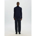 Pull Selected SLHTRAY Merino Roll Neck Navy Blazer - Slhtray