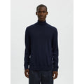 Pull Selected SLHTRAY Merino Roll Neck Navy Blazer - Slhtray