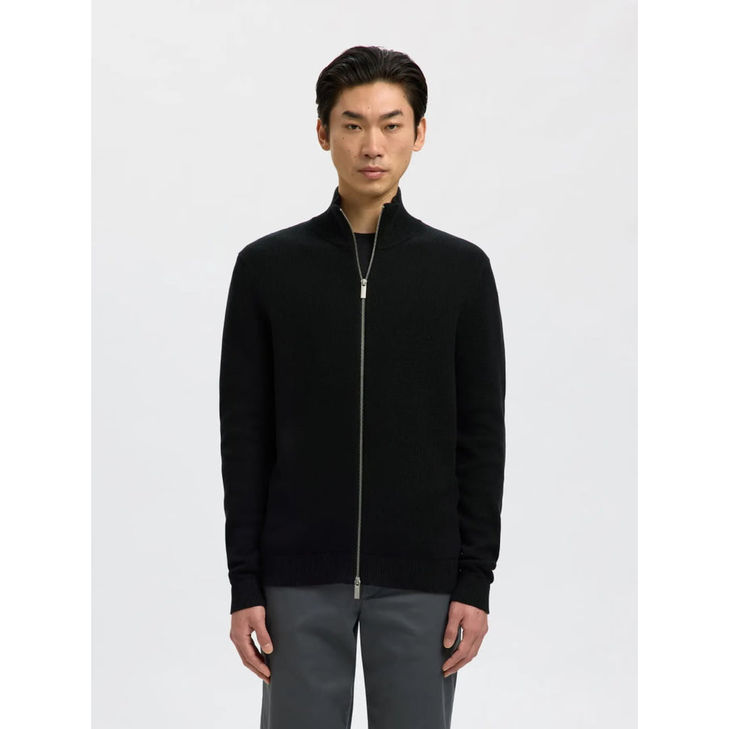 Pull Selected SLMDANE LS Knit Structure Full Zip Black