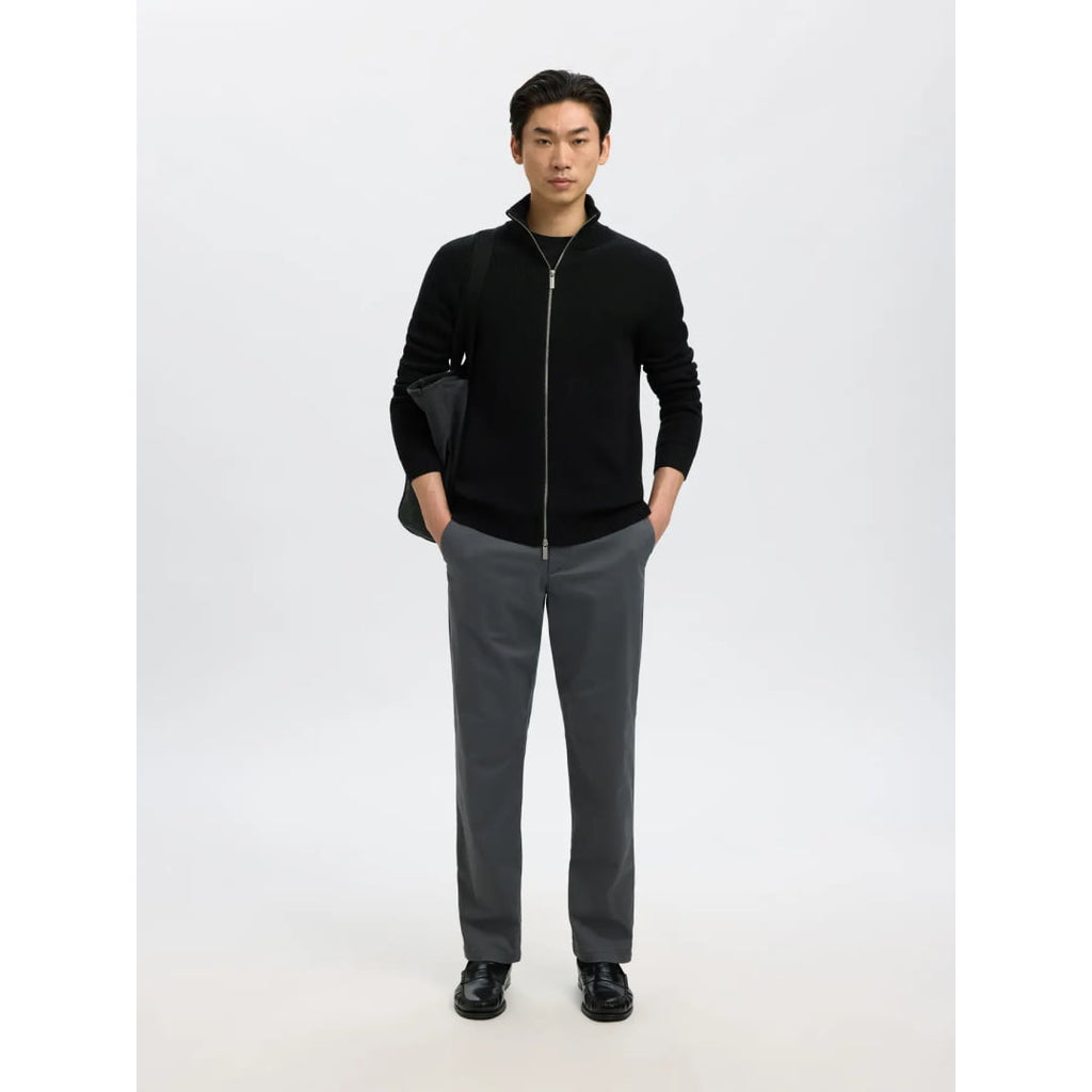 Pull Selected SLMDANE LS Knit Structure Full Zip Black