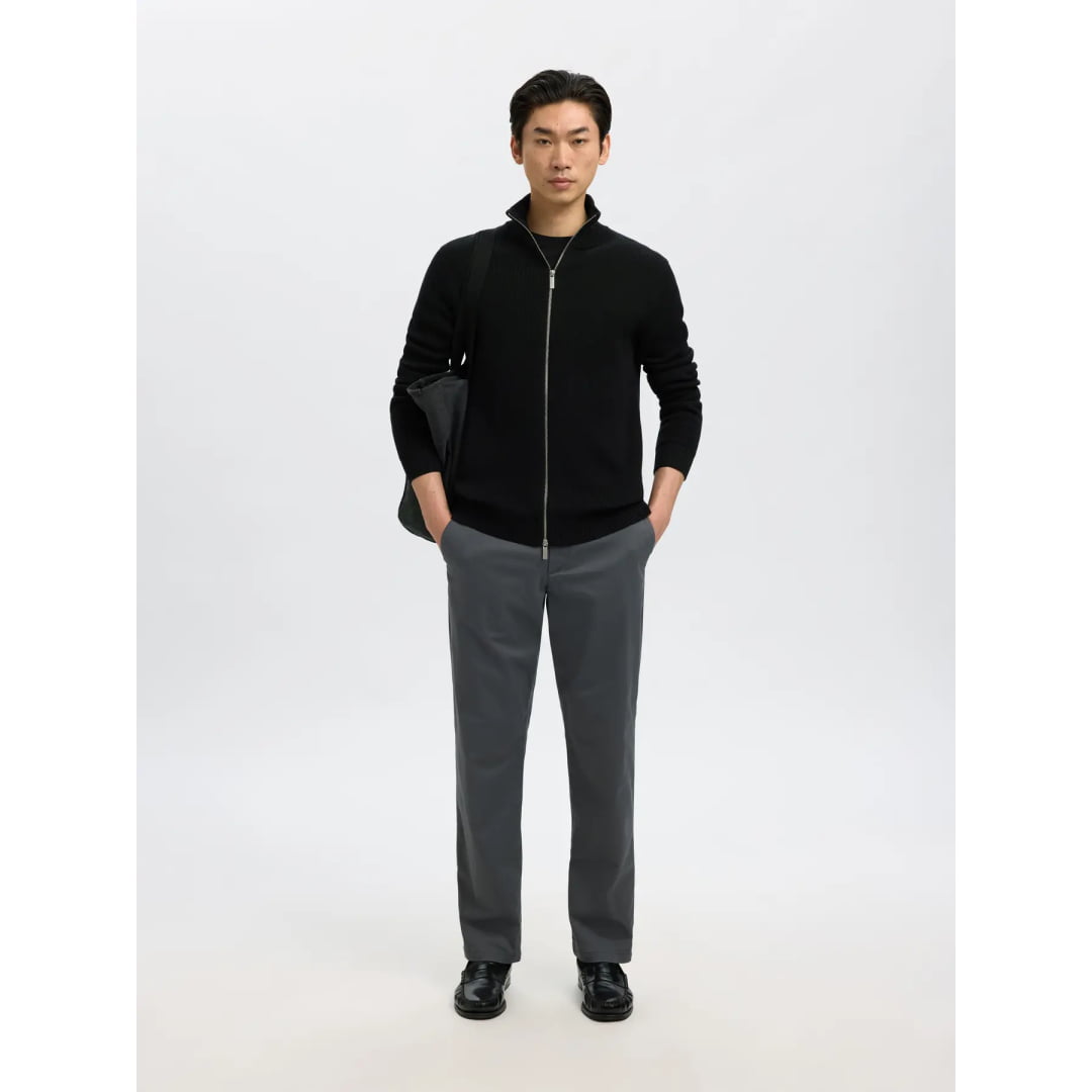 Pull Selected SLMDANE LS Knit Structure Full Zip Black