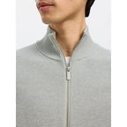 Pull Selected SLMDANE LS Knit Structure Full Zip Light Grey