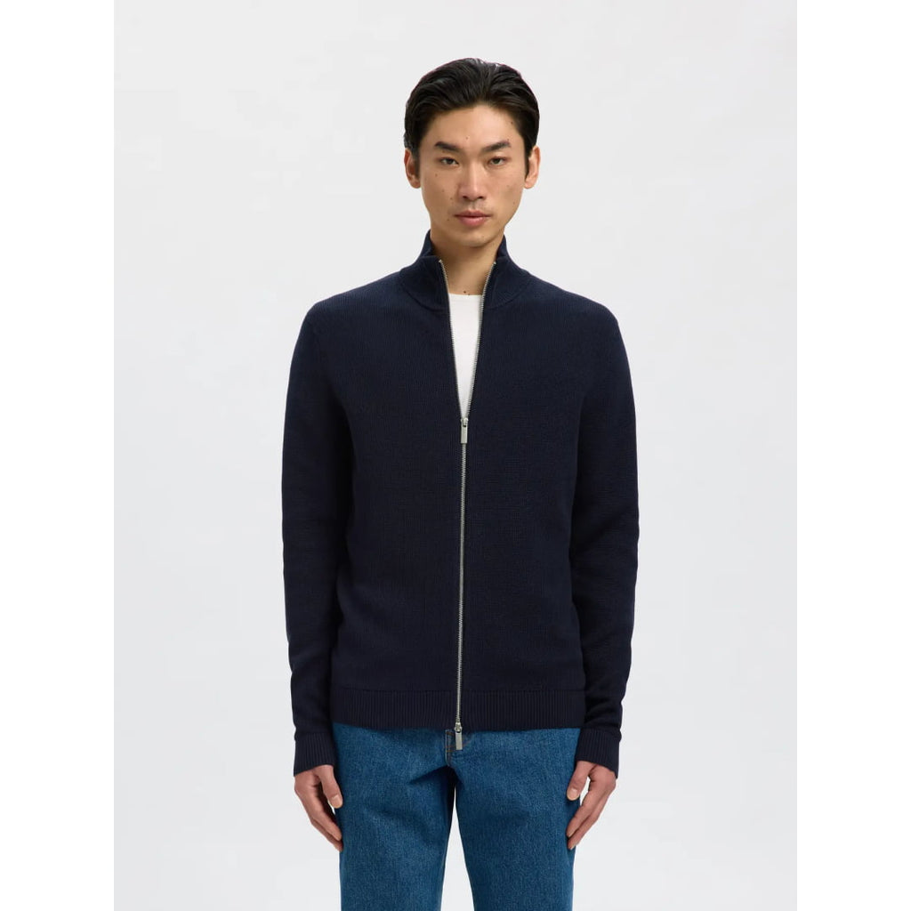 Pull Selected SLMDANE LS Knit Structure Full Zip Sky