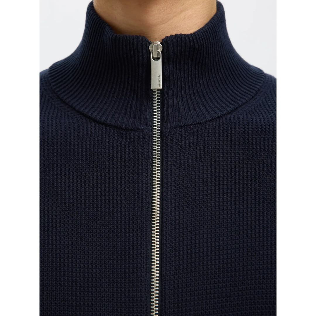 Pull Selected SLMDANE LS Knit Structure Full Zip Sky