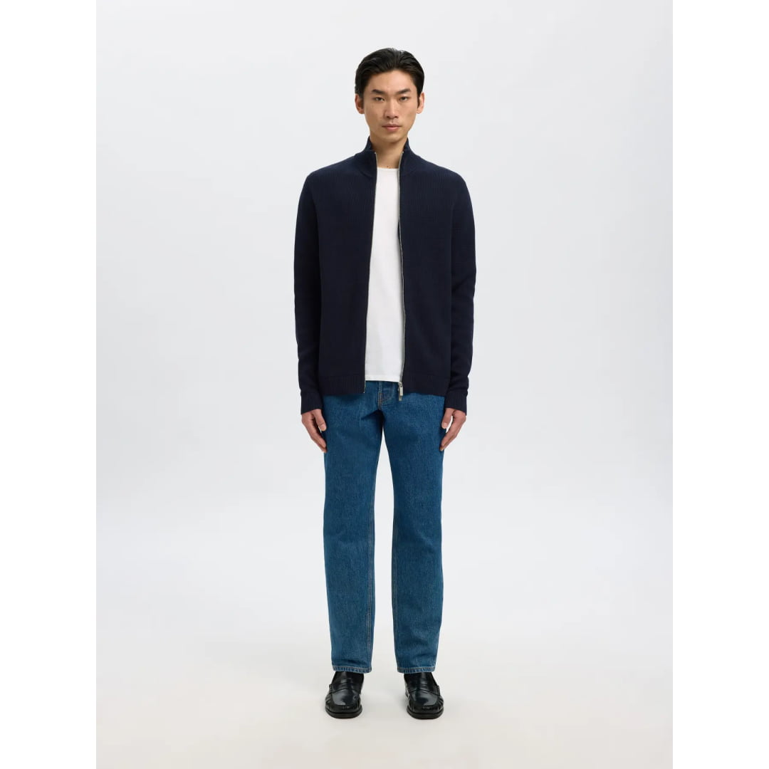 Pull Selected SLMDANE LS Knit Structure Full Zip Sky
