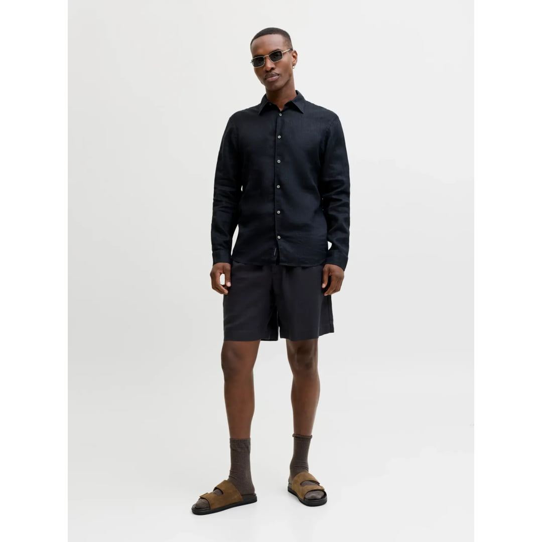 Short Jack & Jones JPSTBILL Lawrence Linen Reg Black