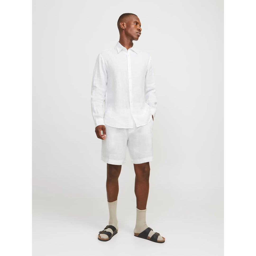 Short Jack & Jones JPSTBILL Lawrence Linen Reg Bright White