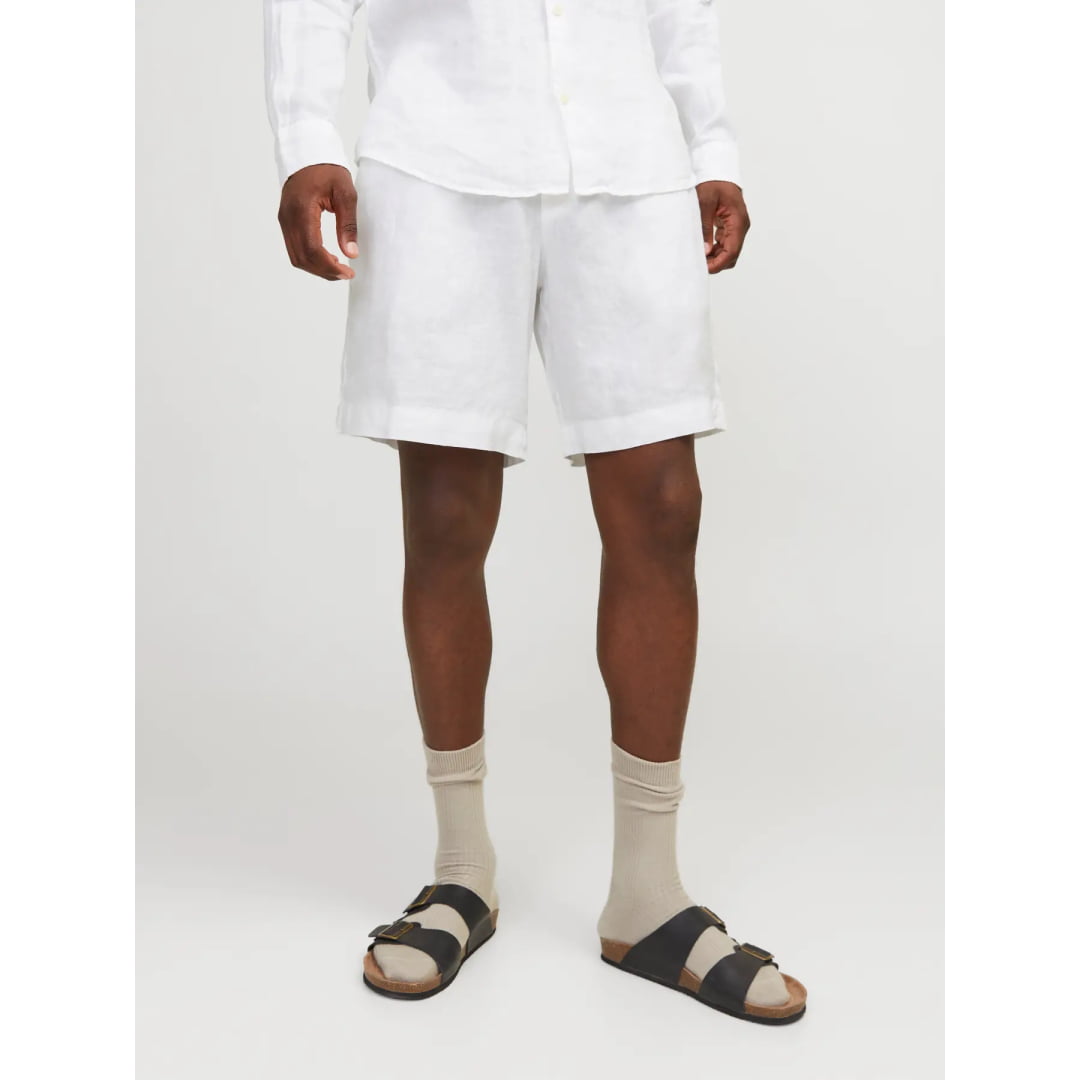 Short Jack & Jones JPSTBILL Lawrence Linen Reg Bright White