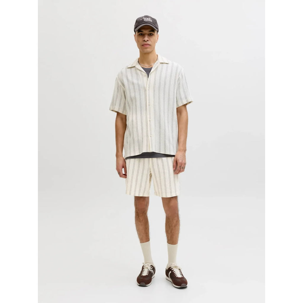 Short Jack & Jones JPSTJAIDEN Coba Stripe Jog Antique White