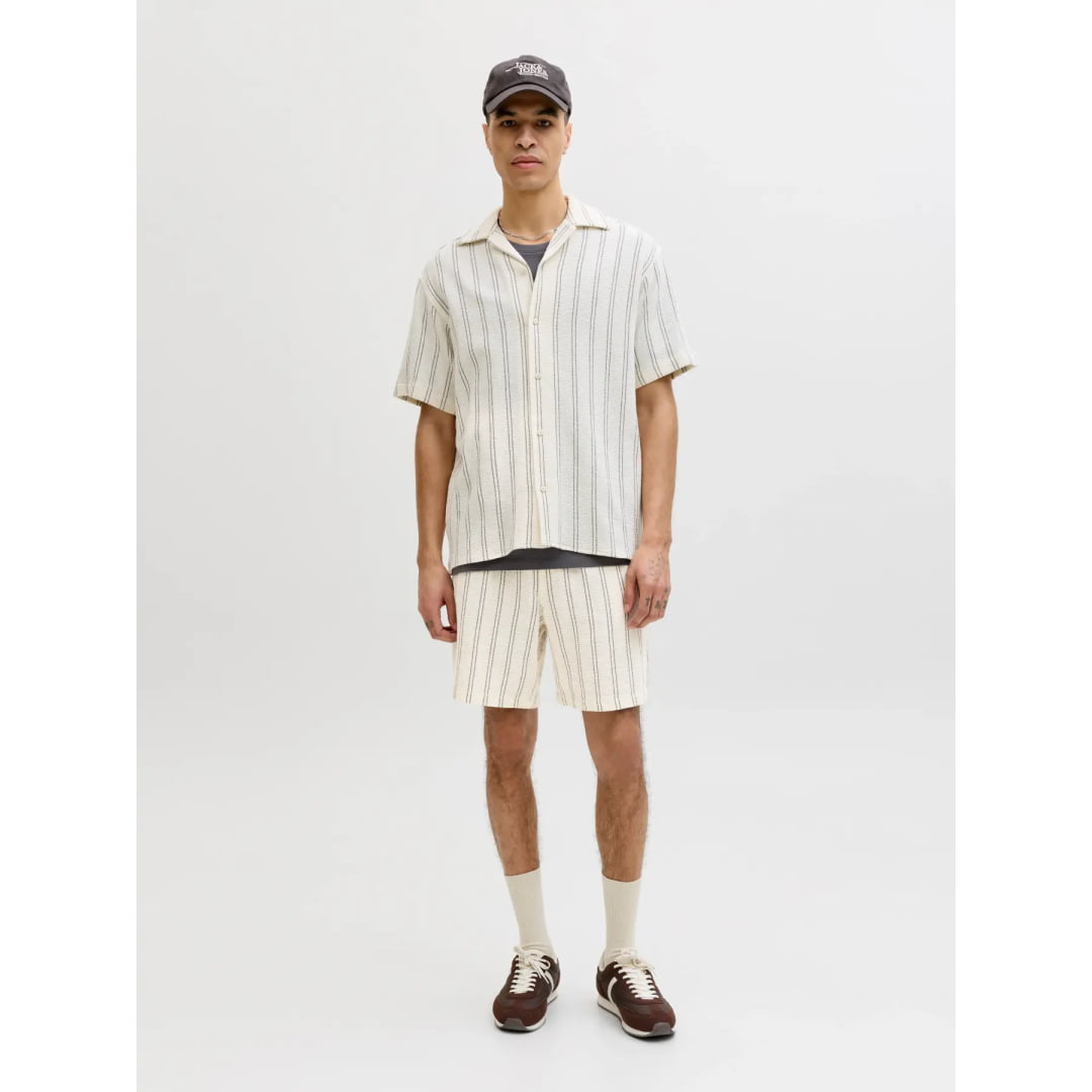 Short Jack & Jones JPSTJAIDEN Coba Stripe Jog Antique White