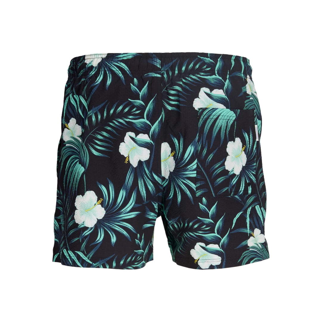 Short Jack & Jones JPSTMAUI Flower Seersucker Black