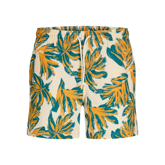 Short Jack & Jones JPSTMAUI Flower Seersucker Buttercream