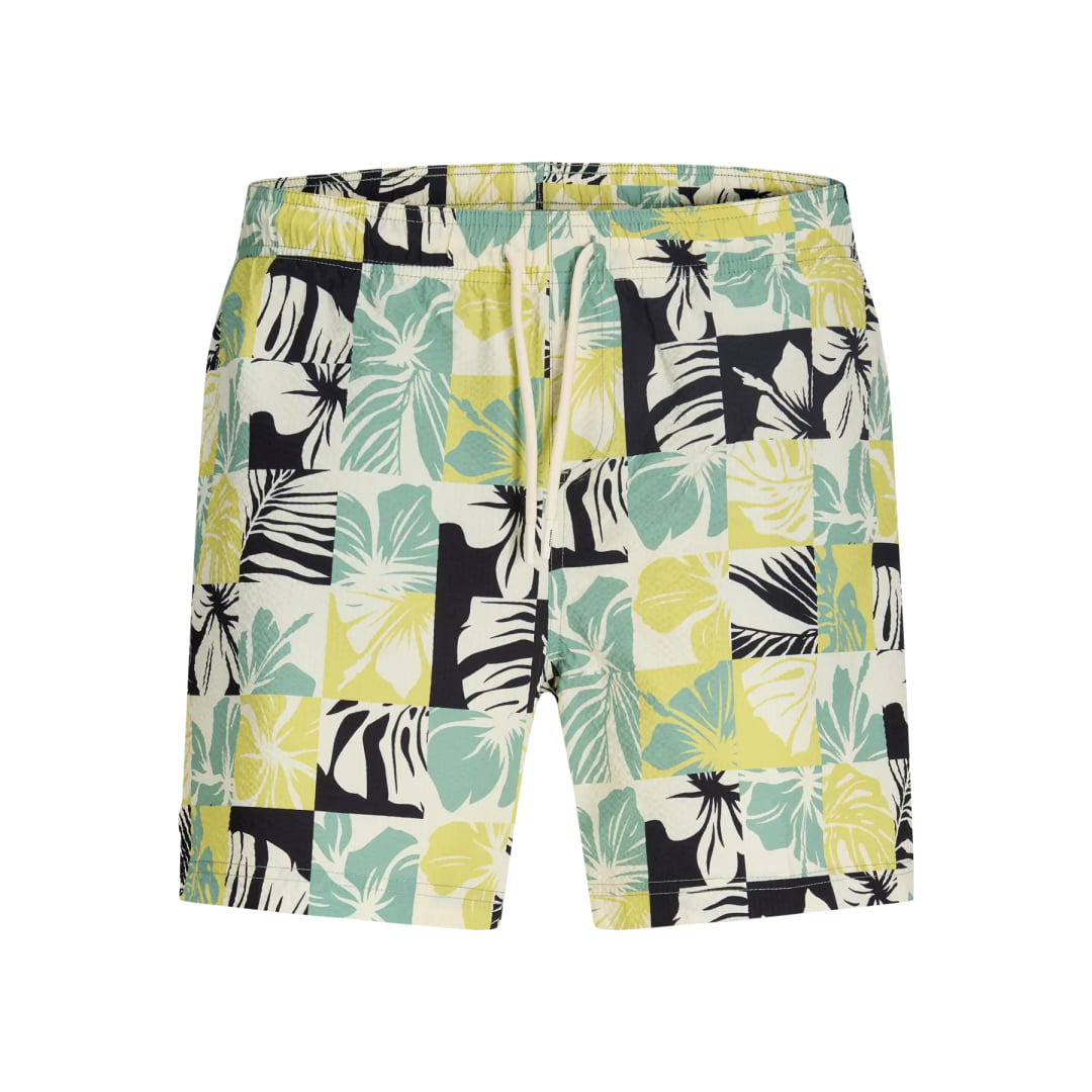 Short Jack & Jones JPSTMAUI Flower Seersucker Granite Green