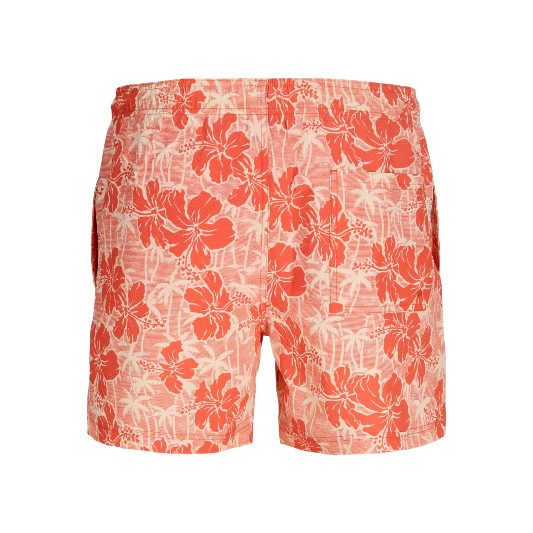 Short Jack & Jones JPSTMAUI Flower Seersucker Hot Coral