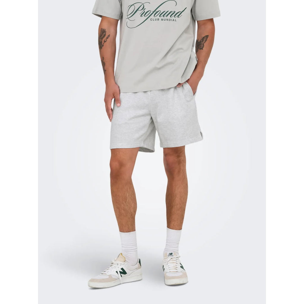 Short Only & Sons Onsdavid Sweat Light Grey Melange
